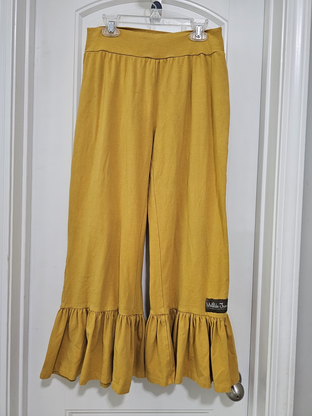 Mustard Ruffle Hem Women's Pants - Matilda Jane